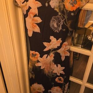 Ted Baker Black Floral Midi Dress